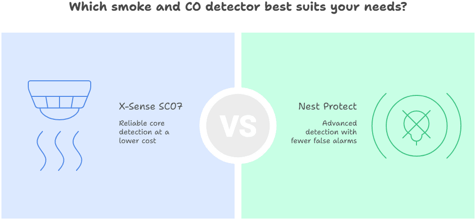 Differents between X-Sense vs Nest Protect